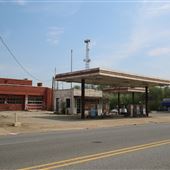 Old Macon Gas Station with Pumps