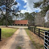 French Barn with Horse Arena and Pasture, Farmland and Covered Trees