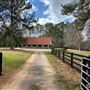 French Barn with Horse Arena and Pasture, Farmland and Covered Trees