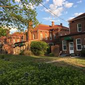 Brownstone-looking homes at Tyler Perry Studios