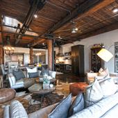 spacious, luxurious open concept loft with city views