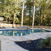Backyard Oasis w/ swimming pool, hot tub, fire pit, and basketball court