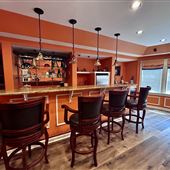 Man Cave in Suburban Single Family Brick House