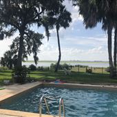 Waterfront, Pool, Oak trees dripping with Spanish moss