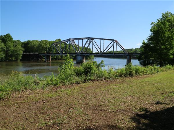 Train Bridge Over the Flint River at Cheney Griffin Park
